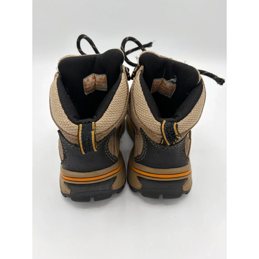 Timberland Toddler Hiking Boots Brown Tan Orange Leather Lace Up Size 9.5M